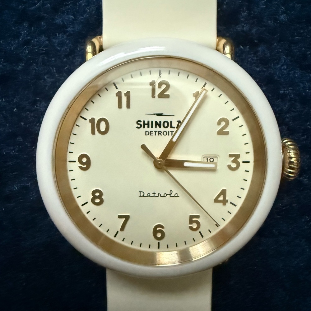 Shinola Cream and Gold Smartwatch